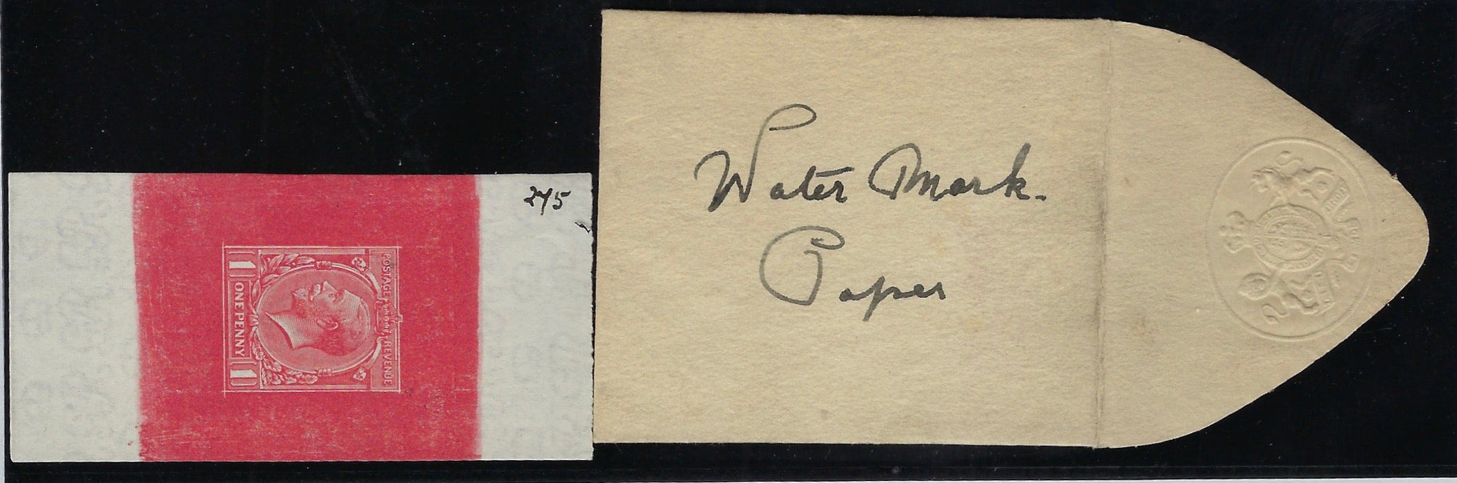 Great Britain 1921 1d Die Proof variety, SG357var