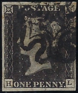 Great Britain 1840 1d Grey-black Plate 2. SG3