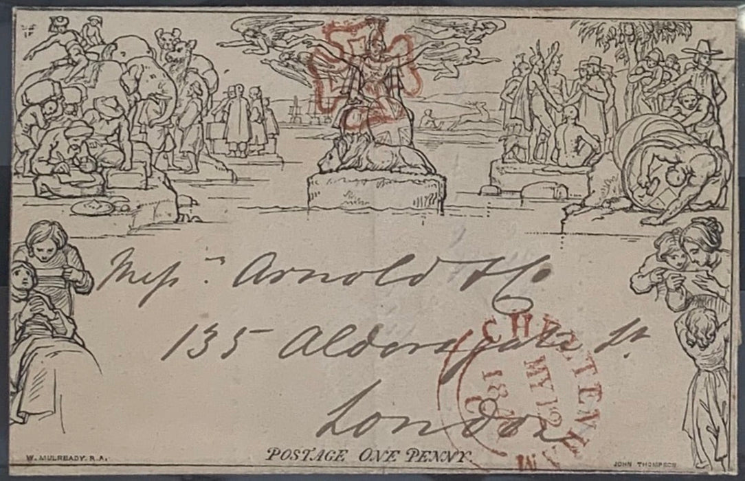 Great Britain 1840 - May 12th 1d Mulready Letter Sheet from CHELTENHAM to LONDON