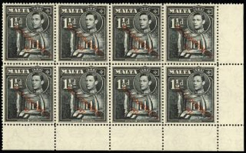 Malta 1948-53 'SELF-GOVERNMENT' 1½d black SG237/a