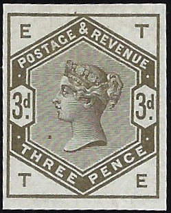 Great Britain 1884 3d colour trial, SG191var