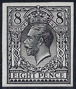 Great Britain 1912 8d Trial of Eves Pillar design (22m, medal head). SG390var