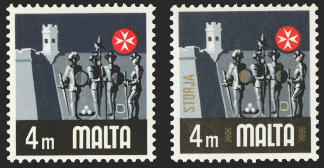 MALTA 1973-76 4m 'History' error, SG487a