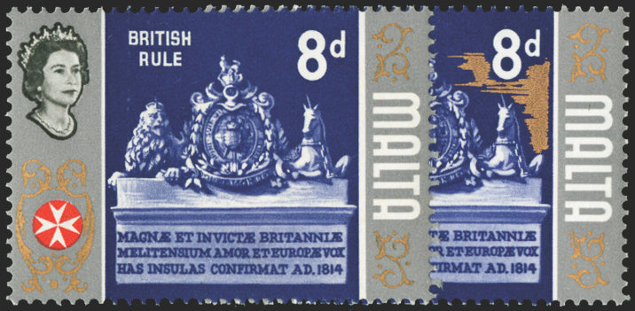 MALTA 1965-70 8d 'British Rule' error, SG339a