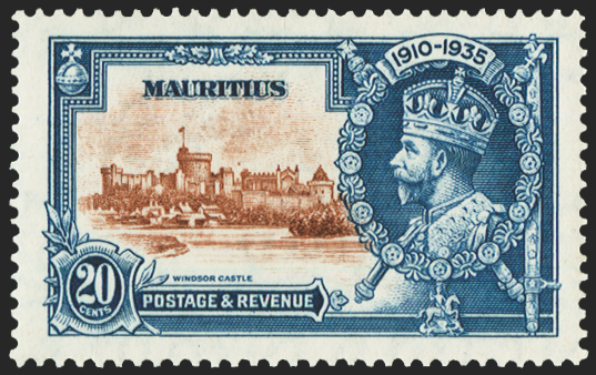 MAURITIUS 1935 Silver Jubilee 20c brown and deep blue variety, SG247g