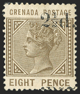 GRENADA 1888-91 2½d on 8d grey-brown, SG47d