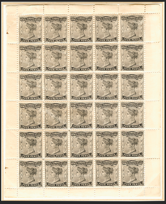 PRINCE EDWARD ISLAND 1862-69 4d black on yellowish toned wove, SG16