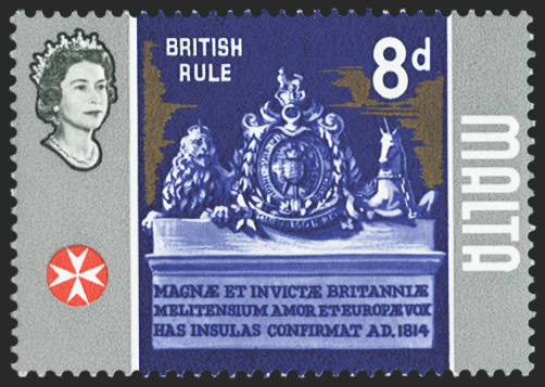 MALTA 1965-70 8d 'British rule' error, SG339b