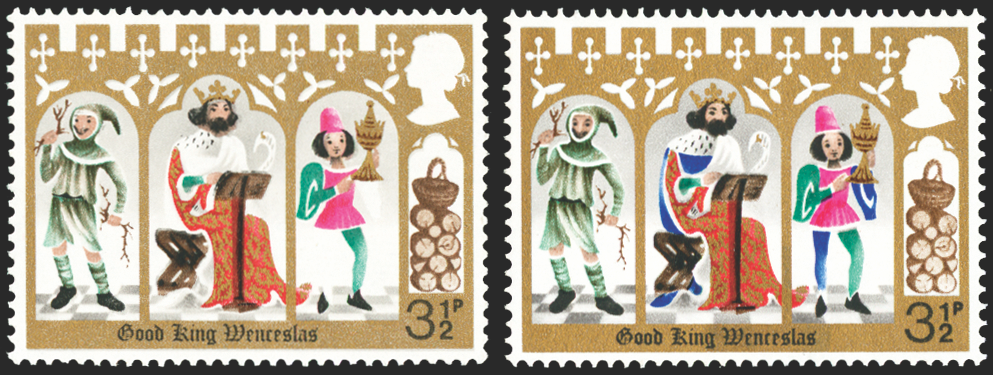 Great Britain 1973 3½p Christmas error, SG948d