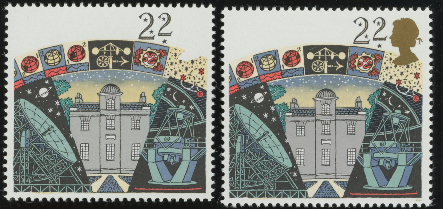 Great Britain 1990 22p Astronomy error, SG1522a