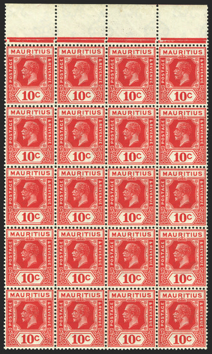 MAURITIUS 1921-34 10c carmine-red, SG230