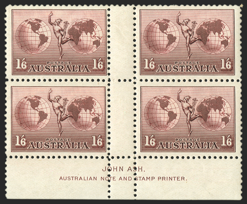 AUSTRALIA 1934-48 Air 1s6d dull purple variety, SG153/var
