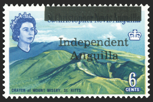 ANGUILLA 1967 6c "Crater Mount Misery", St. Kitts, SG7