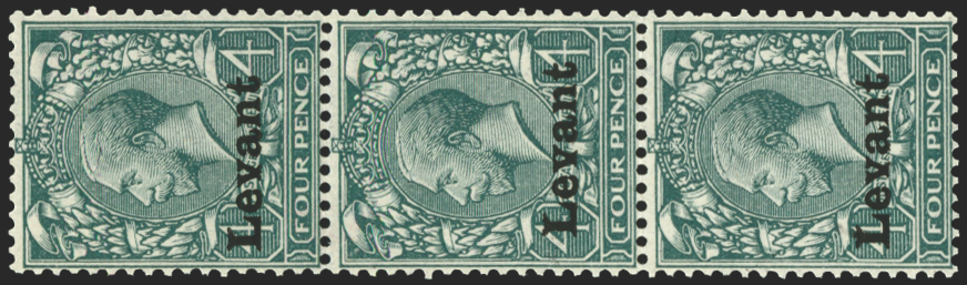 BRITISH LEVANT 1916 'Salonica' 4d grey-green variety, SGS5var