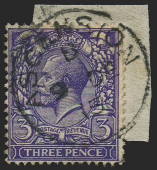 ASCENSION 1912-22 Great Britain 3d violet (CANCEL), SGZ44