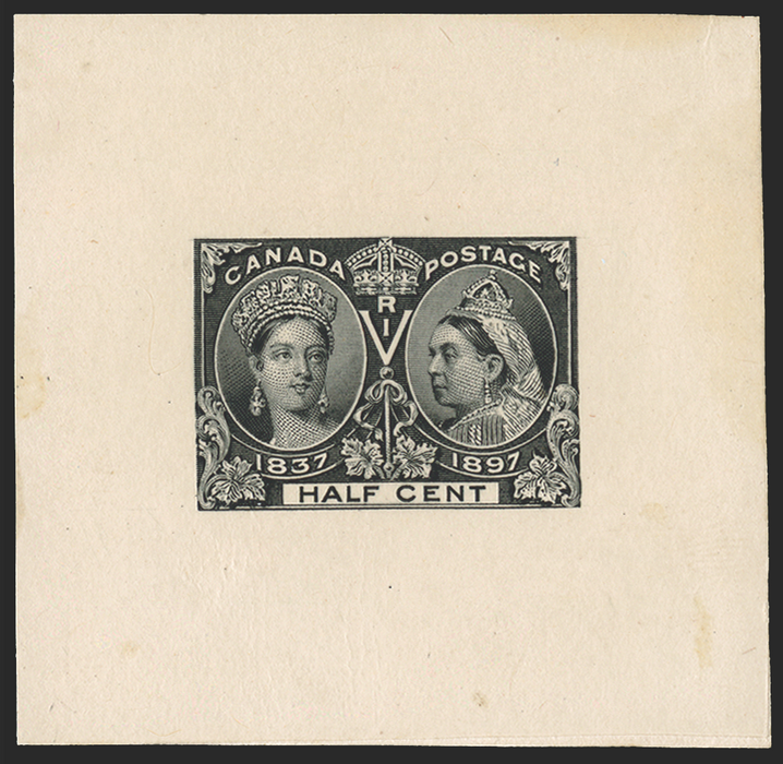 CANADA 1897 Jubilee ½c die proof in black, SG121