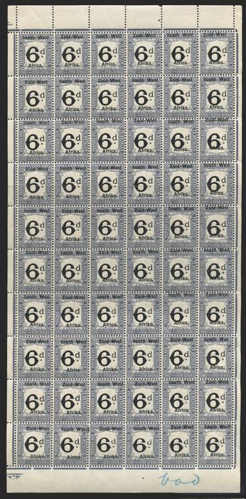 SOUTH WEST AFRICA 1923 6d black and slate Postage Due, SGD5a
