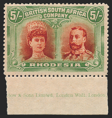RHODESIA 1910-13 5s vermilion and deep green, SG159