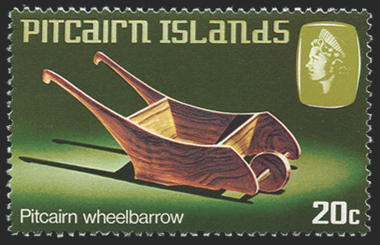 PITCAIRN ISLANDS 1980 Handcrafts 20c 'Wheelbarrow' variety, SG208w