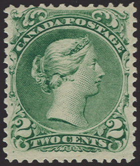 CANADA 1868-90 Large Queen 2c (deep) green (UNUSED), SG57