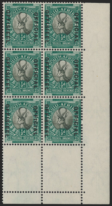 SOUTH AFRICA 1935-49 ½d grey and green Official, SGO20