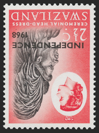 SWAZILAND 1968 Independence 2½c black and vermilion, variety, SG145w