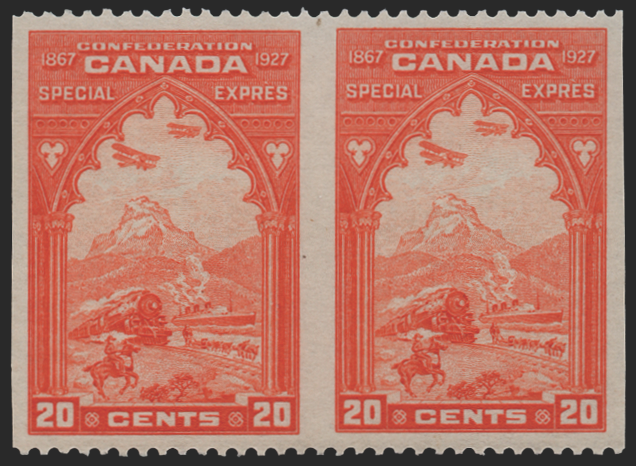 Canada 1927 20c orange Confederation horizontal pair, SGS5