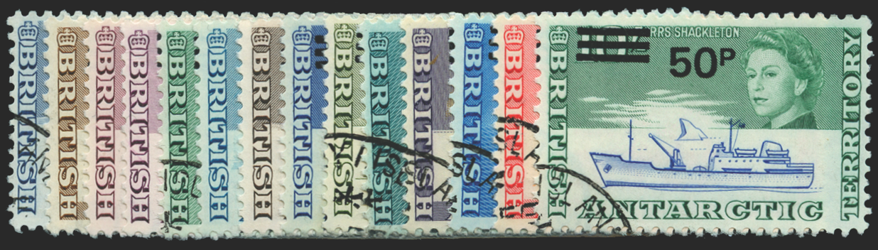 British Antarctic Territory set of 14 to 50p on 10s used, SG24/37
