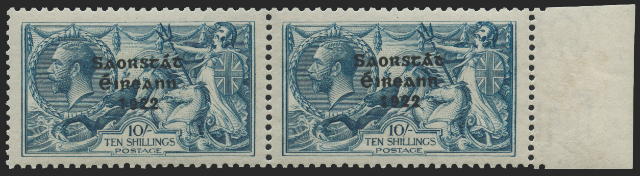 IRELAND 1922-23 10s dull grey-blue "Seahorse" variety, SG66b