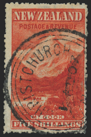 New Zealand 1902-7 5s deep red, SG329