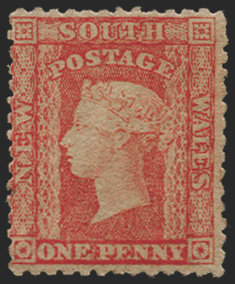 Australia New South Wales 1860-72 1d dull red, SG155