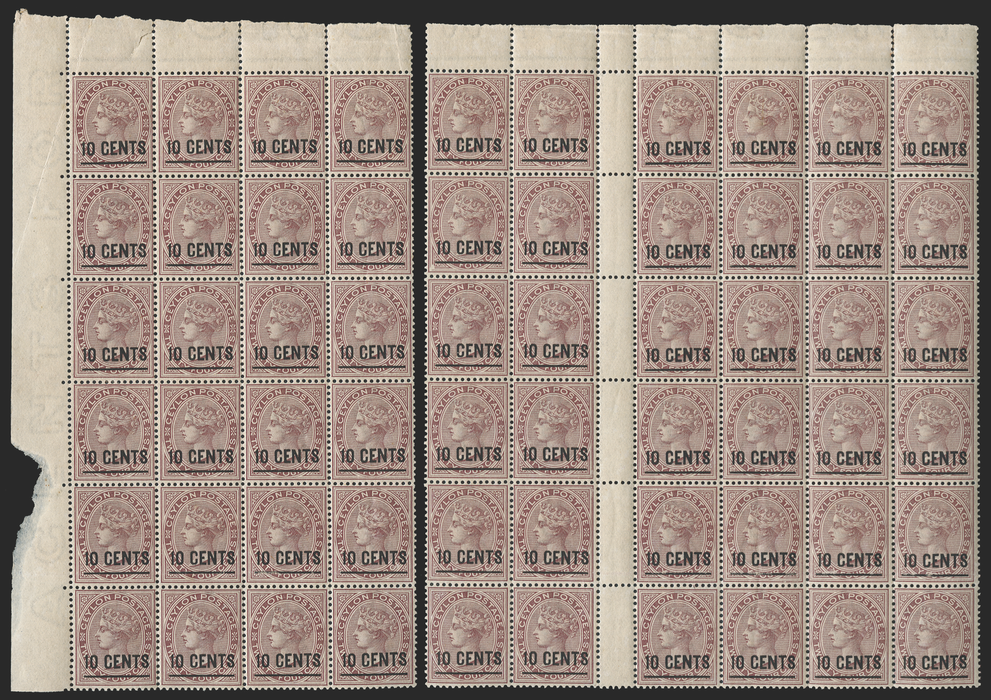 CEYLON 1885 10c on 24c brown-purple, SG188