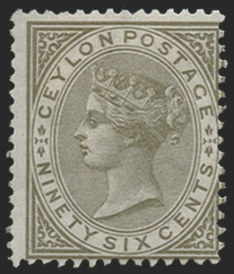 CEYLON 1872-80 96c drab, SG132