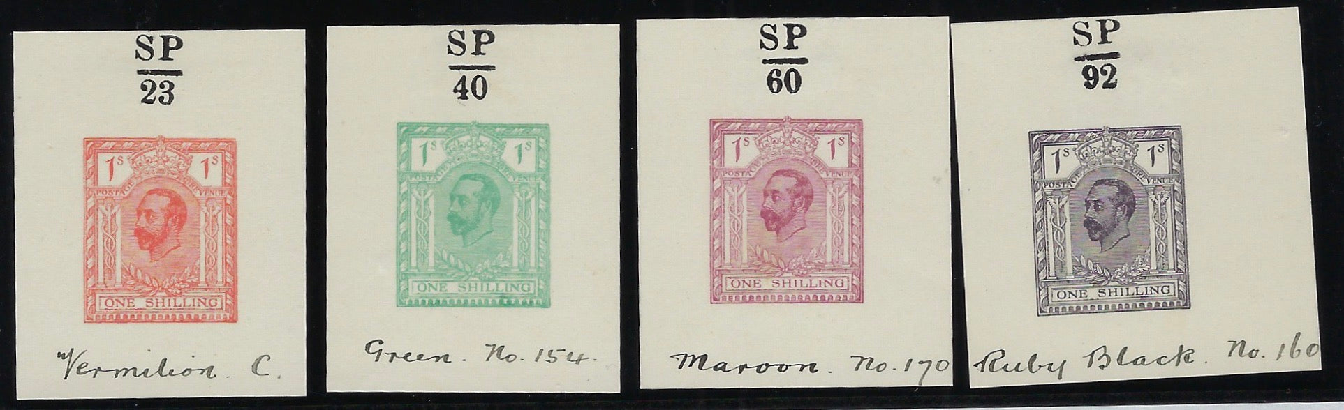 Great Britain 1911 1s Hentschel essays colour trials