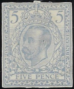 Great Britain 1911 5d Engraver's sketch die (Die 2 Head)