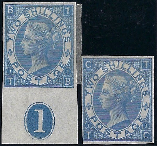 Great Britain 1867 2s dull blue Plate 1, SG118var