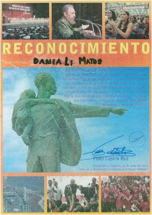Fidel Castro Signed Social Work Certificate
