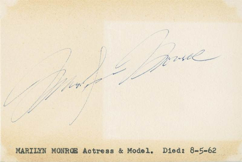 Marilyn Monroe Autograph on Card