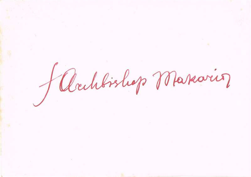 Archbishop Makarios Autograph
