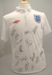 England Football Team Autographed Home Jersey