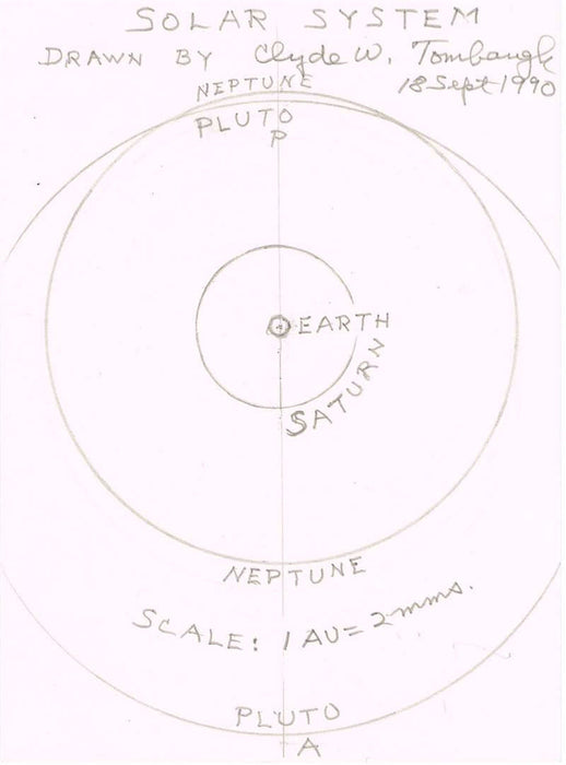 Clyde Tombaugh Autographed Sketch of Solar System