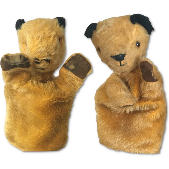 Two original Sooty puppets, and Harry Corbett autograph