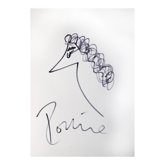 Ronnie Wood signed self-portrait sketch