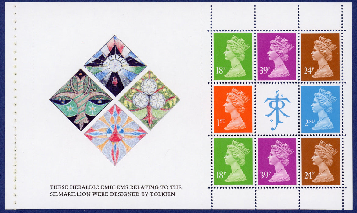 Great Britain 1992 Birth Centenary of J.R.R. Tolkien booklet pane variety, SGX1012lyvar