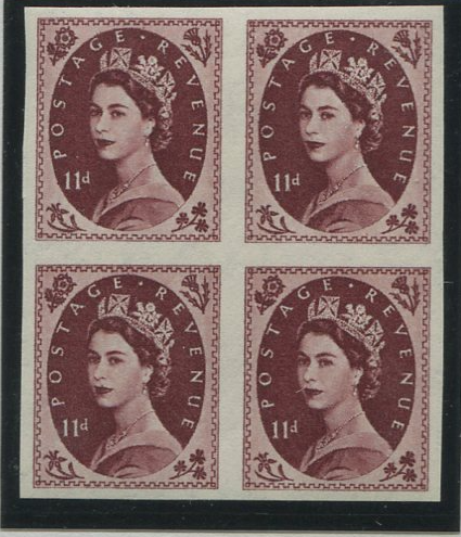 Great Britain 1955-58 11d Brown Purple "Wilding" (wmk. St Edward's Crown), SG553var