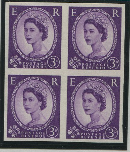 Great Britain 1955-58 3d Deep Lilac "Wilding" (wmk St Edward's Crown), SG545var