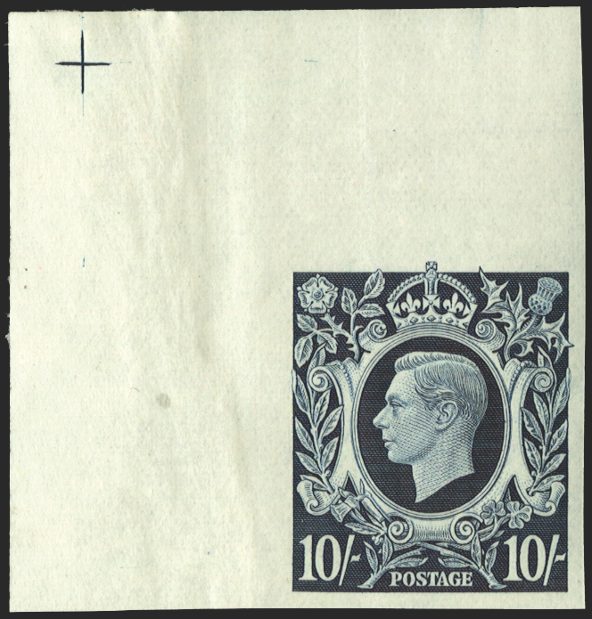 Great Britain 1939 10s Dark Blue "Arms" High Value. SG478var