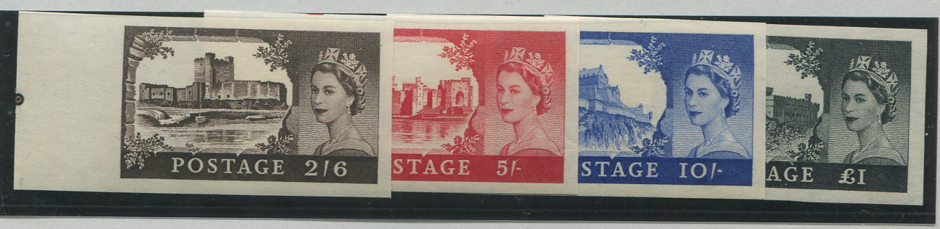 Great Britain 1955 2s6d-£1 "Castles" (Waterlow printing, Wmk St Edwards Crown). SG536/9var