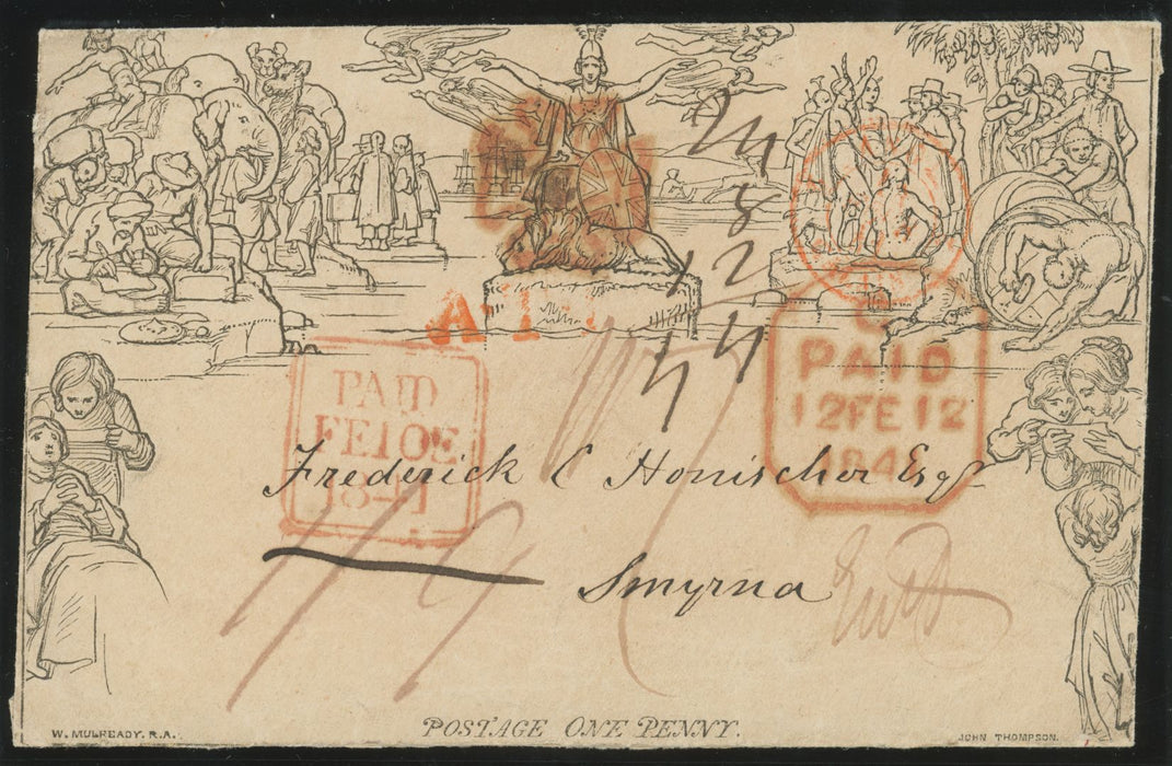 Great Britain 1840 1d Mulready Envelope Forme 1 Stereo A131, SGME2