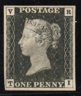 Great Britain 1840 1d black "VR" Official (Before Hardening) imprimatur, SGV1